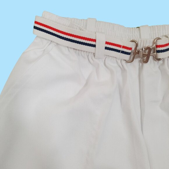 Vintage 80s Deadstock Belted Pull On Pants White Cropped Capri Length Size S - Picture 4 of 9